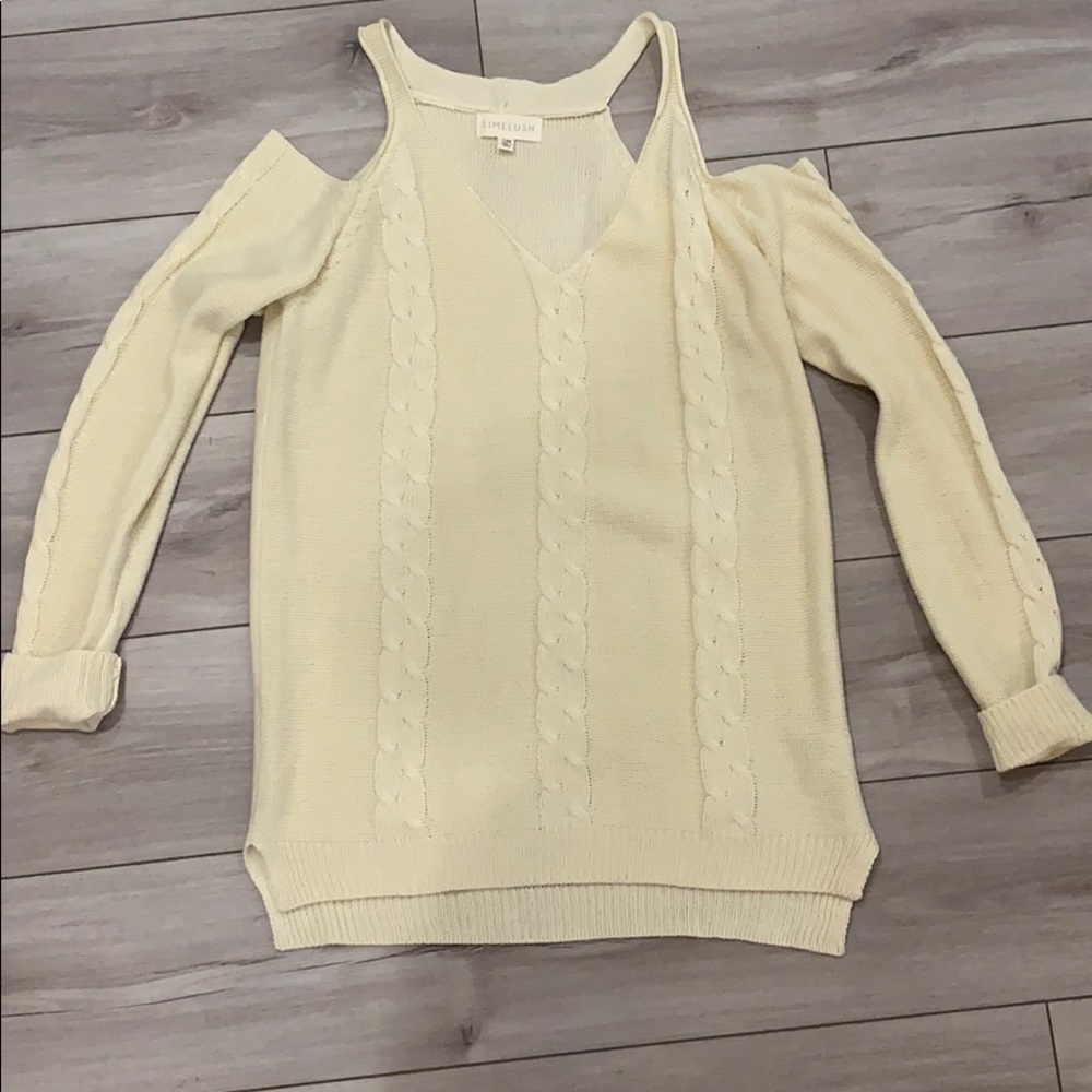 LimeLush Boutique Cold Shoulder Sweater